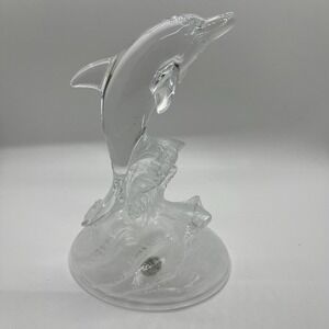 Cristal D'Arques‎ Lead Crystal Dolphin Figure Statue France Clear Frosted